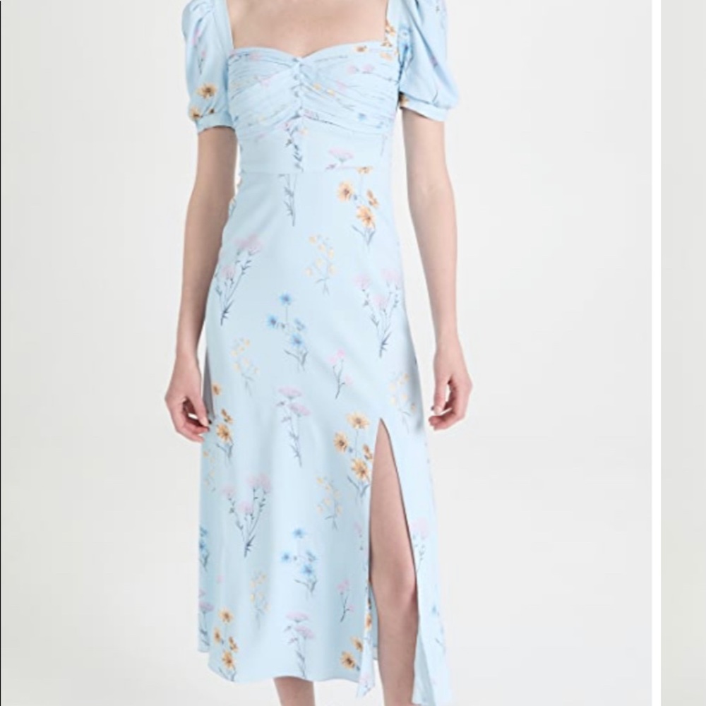Self portrait shopbop light blue floral midi dress size 10 (sold out online)